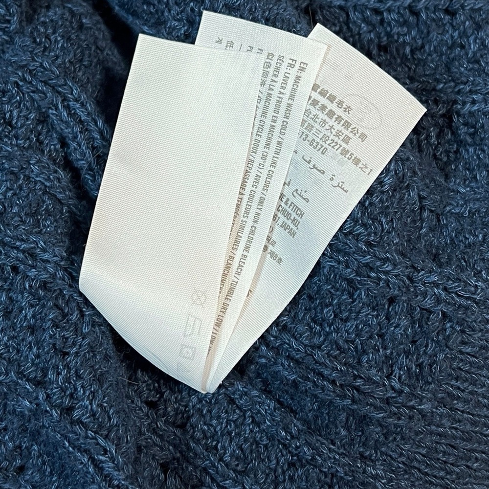 Abercrombie & Fitch Kids Blue Hooded Sweater 13/14 Youth Pullover Weave Lace Up - Picture 5 of 10